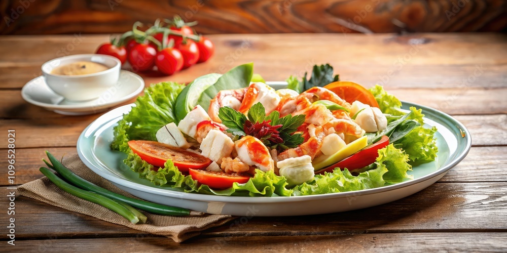 Delight in this refreshing crab claw surimi salad, packed with fresh ingredients. A nutritious, pescetarian-friendly snack ideal for vegetarian diets and a healthy lifestyle. Delight in this refreshing crab claw surimi salad, packed with fresh ingredients. A nutritious, pescetarian-friendly snack ideal for vegetarian diets and a healthy lifestyle.