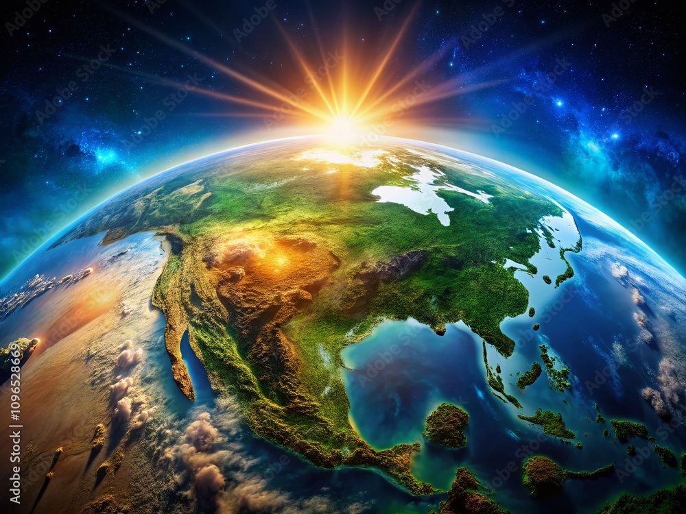 Aerial View of Planet Earth Captured with Stunning Lens Flare, Showcasing Vibrant Colors and Natural Landscapes in a Beautiful Composition for Food Photography Inspiration Aerial View of Planet Earth Captured with Stunning Lens Flare, Showcasing Vibrant Colors and Natural Landscapes in a Beautiful Composition for Food Photography Inspiration