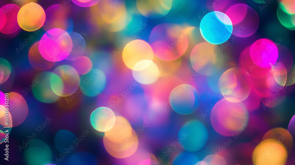 Fototapeta premium Colorful bokeh lights create an enchanting atmosphere during a nighttime celebration