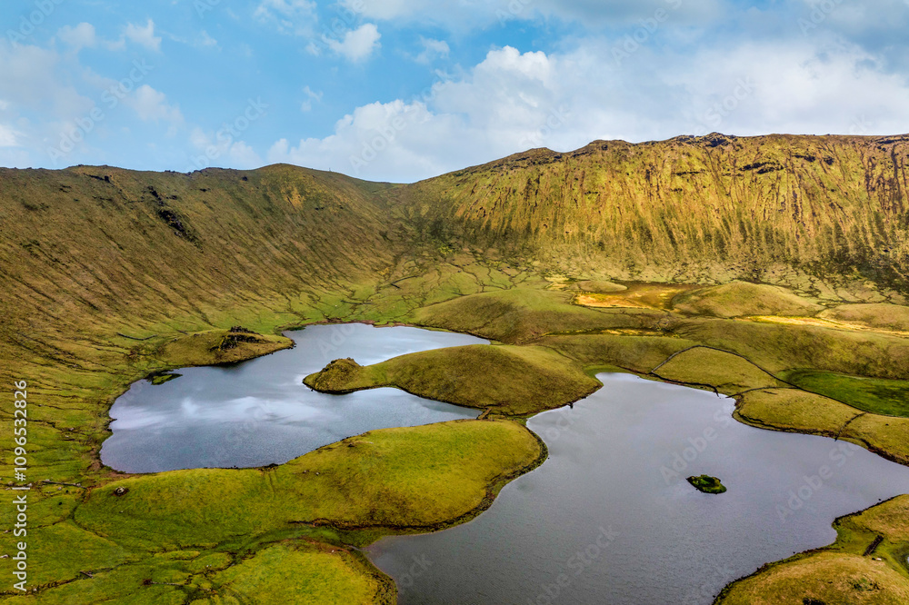 Corvo island near Flores, Azores, Portugal