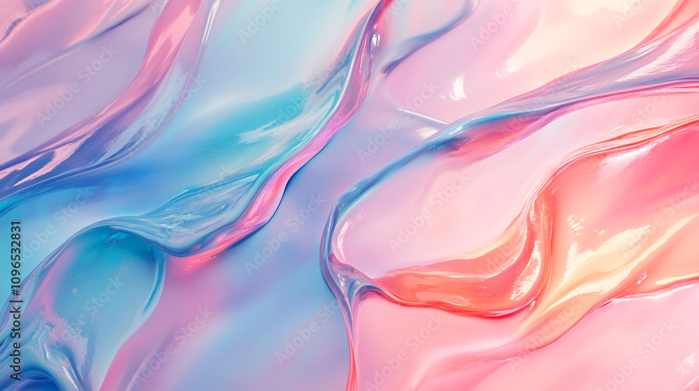 Obraz premium Colorful abstract waves creating a dynamic fluid background with pink and blue hues