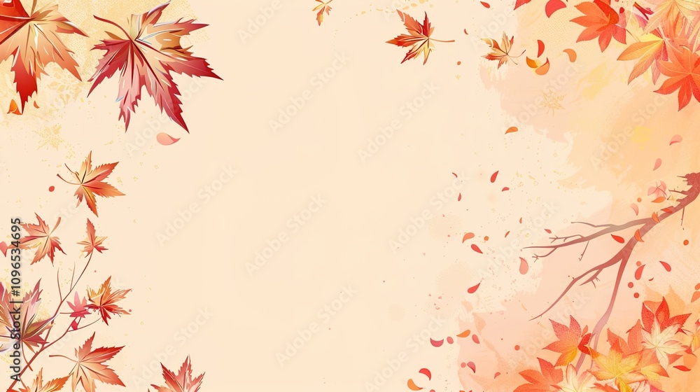 Autumn orange banner with blurred maple leaves, ideal for seasonal designs and fall projects. Autumn orange banner with blurred maple leaves, ideal for seasonal designs and fall projects.