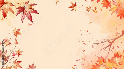 Autumn orange banner with blurred maple leaves, ideal for seasonal designs and fall projects.