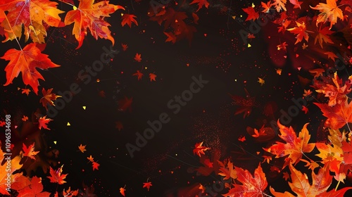 Autumn orange banner with blurred maple leaves, ideal for seasonal designs and fall projects.