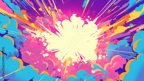 Bright abstract background in pop art comic style.
