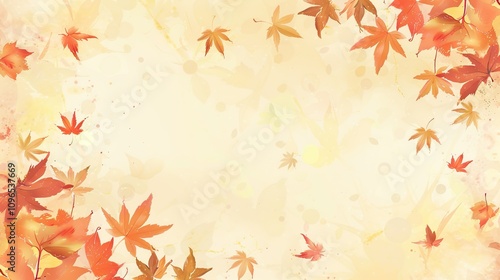 Autumn orange banner with blurred maple leaves, ideal for seasonal designs and fall projects.