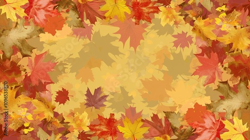 Autumn orange banner with blurred maple leaves, ideal for seasonal designs and fall projects.