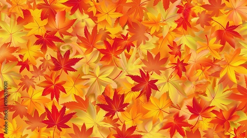 Autumn orange banner with blurred maple leaves, ideal for seasonal designs and fall projects.