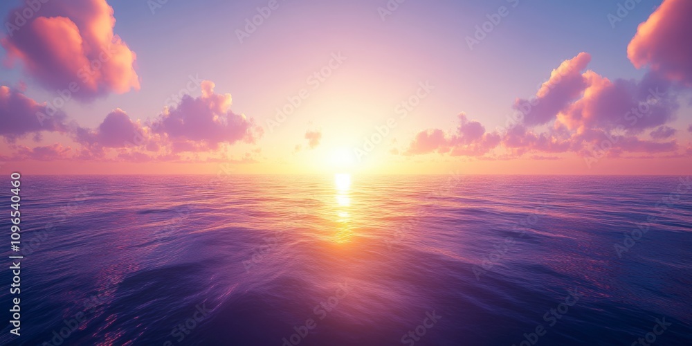 Obraz premium Serene Sunset Over the Ocean