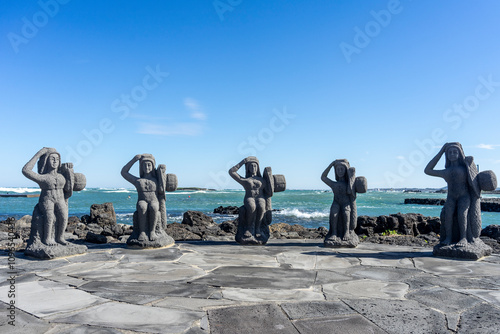 A representative specialty of Jeju Island. A statue made of basalt.