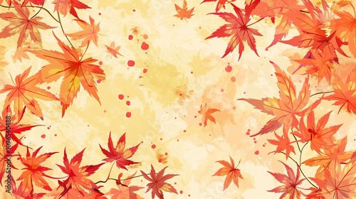 Autumn orange banner with blurred maple leaves, ideal for seasonal designs and fall projects.