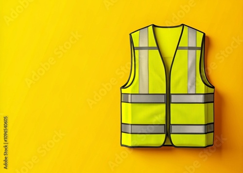 Black and White Safety Vest Line Drawing for Safety Applications and Materials with Ample Copy Space on the Right Side for Informative Text or Branding photo