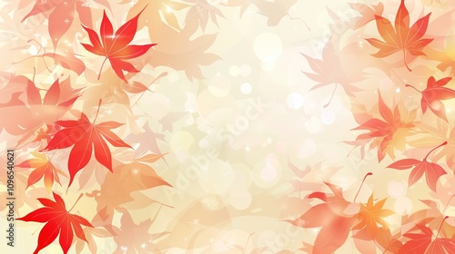 Autumn orange banner with blurred maple leaves, ideal for seasonal designs and fall projects.