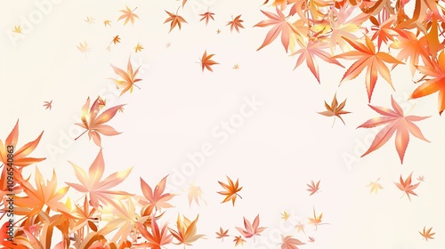 Autumn orange banner with blurred maple leaves, ideal for seasonal designs and fall projects.