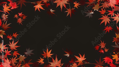 Autumn orange banner with blurred maple leaves, ideal for seasonal designs and fall projects.