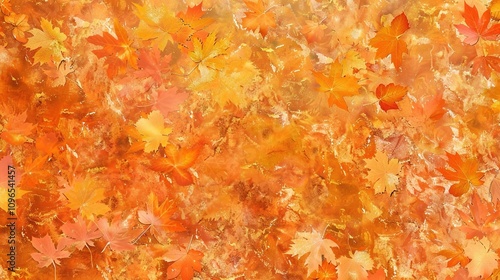 Autumn orange banner with blurred maple leaves, ideal for seasonal designs and fall projects.