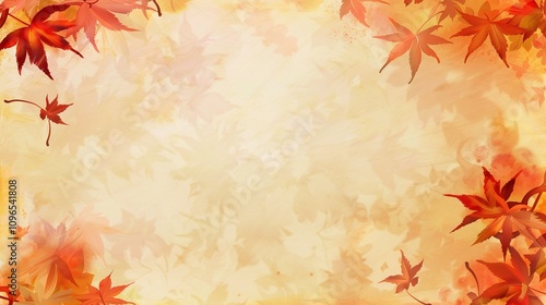 Autumn orange banner with blurred maple leaves, ideal for seasonal designs and fall projects.
