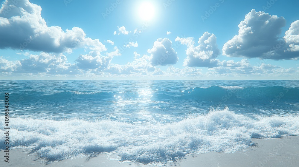 Serene Beach Scene Under a Sunny Sky Serene Beach Scene Under a Sunny Sky