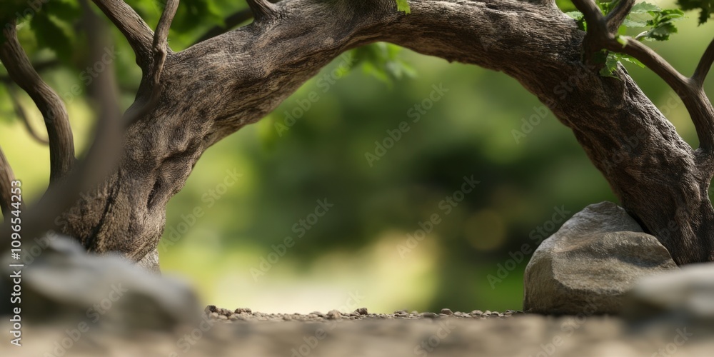 Fototapeta premium Serene Bonsai Garden Scene