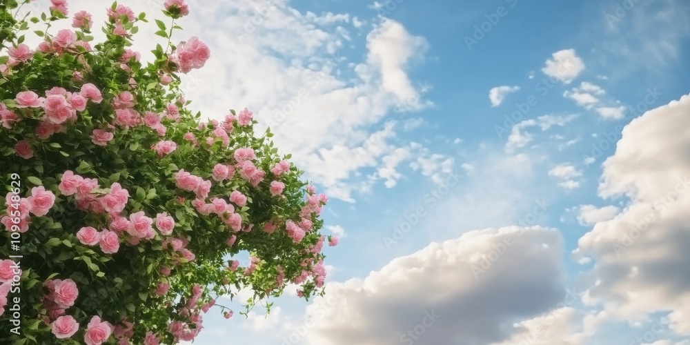 Pink Roses Against a Cloudy Sky Pink Roses Against a Cloudy Sky
