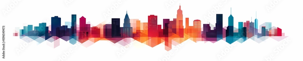 Vibrant Urban Geometry: Minimalist Cityscape Vector Vibrant Urban Geometry: Minimalist Cityscape Vector