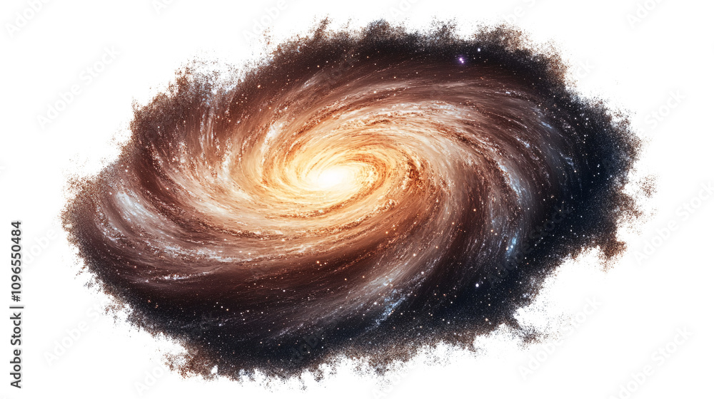 Fototapeta premium Milky Way galaxy on white and transparent background.