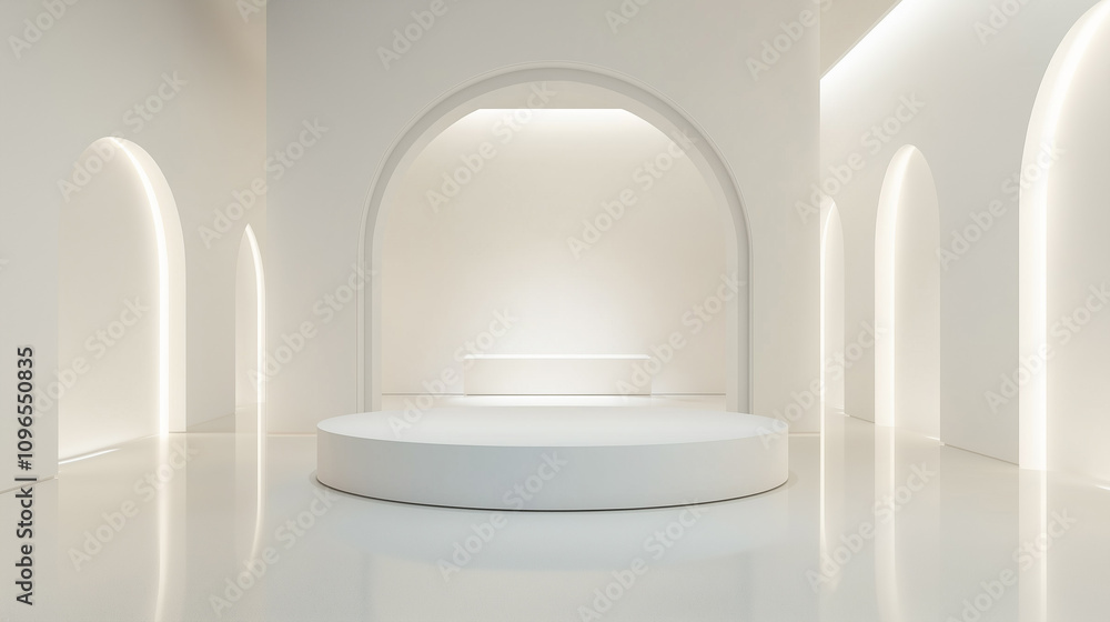 Futuristic Interior with Minimalist Design and Soft Lighting Futuristic Interior with Minimalist Design and Soft Lighting