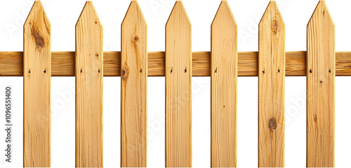 Wooden picket fence with a rustic charm