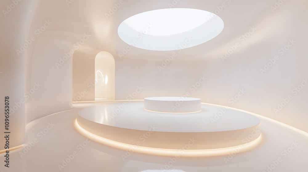 Modern Minimalist Space with Futuristic Lighting Modern Minimalist Space with Futuristic Lighting