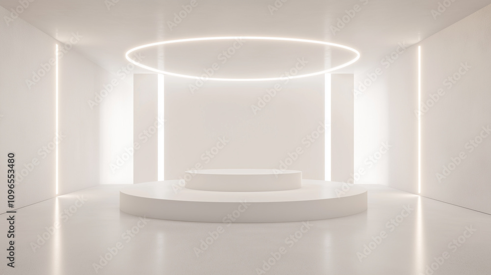 Modern Minimalist Space with Futuristic Lighting Modern Minimalist Space with Futuristic Lighting