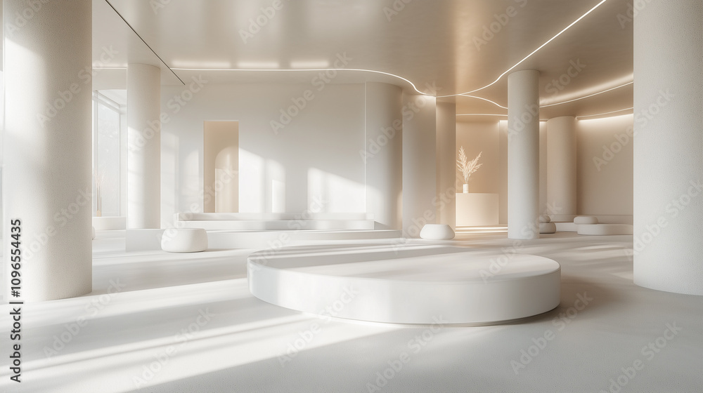 Modern Minimalist Space with Futuristic Lighting Modern Minimalist Space with Futuristic Lighting