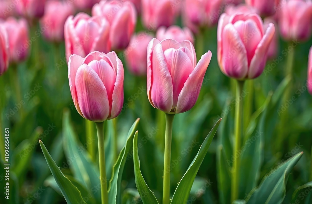 Obraz premium beautiful pink tulips. Spring flowers