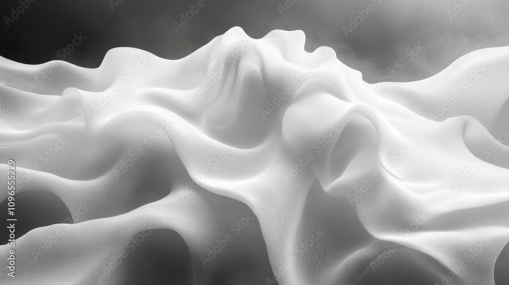 Obraz premium Stunning White Fabric Texture: A Delicate Flow of Light and Shadow