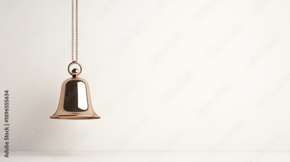 Obraz premium Elegant bell hanging against a minimalistic background for a calming ambiance.
