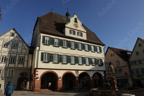 Gebäude des Rathauses in der Stadt Weil der Stadt  photo