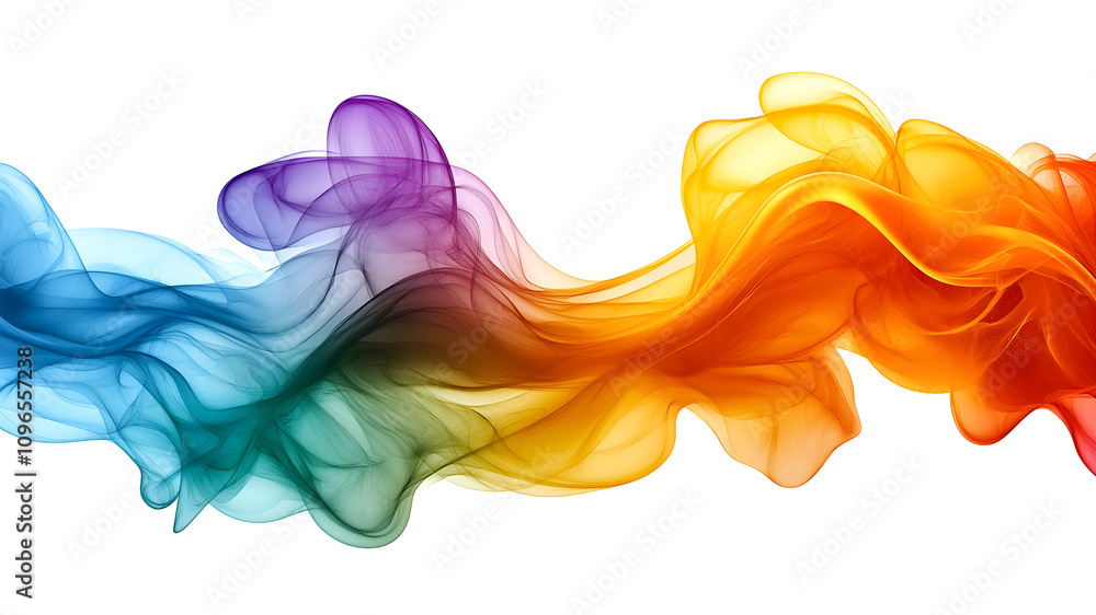 Abstract rainbow colored smoke on white background. Abstract rainbow colored smoke on white background.