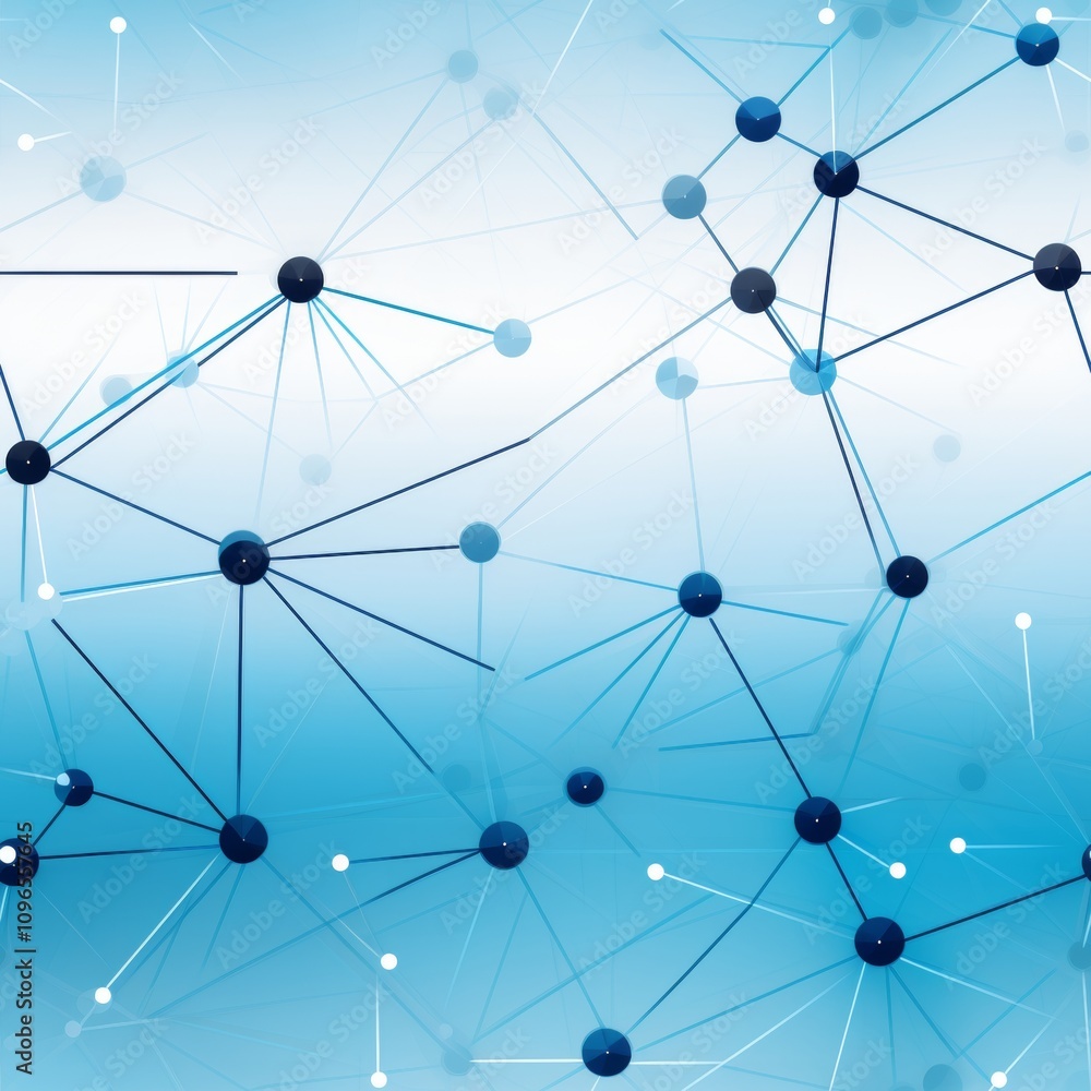 Abstract network diagram with blue nodes and lines on white background in seamless pattern Abstract network diagram with blue nodes and lines on white background in seamless pattern