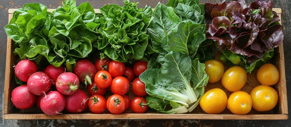 Fresh Produce in a Wooden Crate Fresh Produce in a Wooden Crate