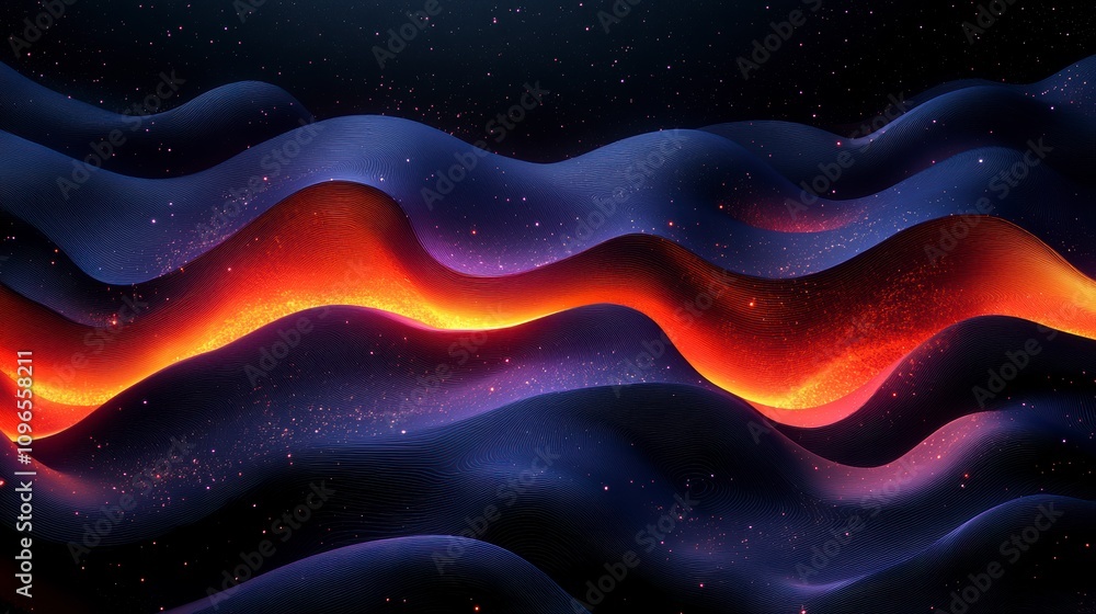 Obraz premium Abstract Wavy Landscape Design: A Stunning Visual Feast