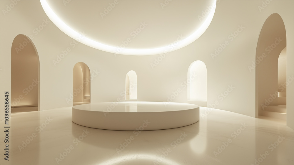Futuristic Minimalist Interior with Modern Lighting Design Futuristic Minimalist Interior with Modern Lighting Design
