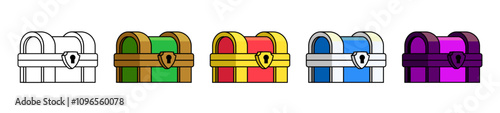 Treasure chest icon loot box game 3d icon