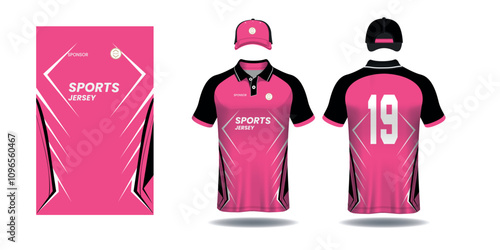 PrintPolo t-shirt mockup template design for soccer jersey, football kit or sportswear. Sport uniform in front view and back view. T-shirt mock up for sport club. Fabric pattern. Vector Illustration.