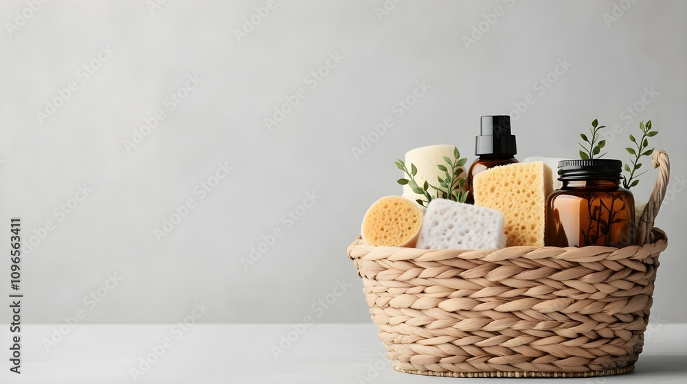 Fototapeta premium Spa Basket with Natural Products