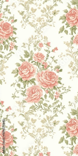Delicate Floral Pattern Wallpaper