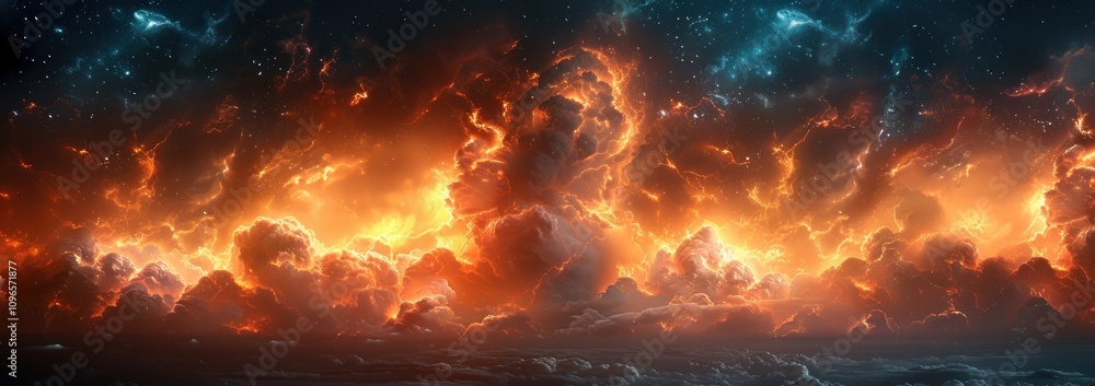 Fiery Cosmic Cloudscape Fiery Cosmic Cloudscape