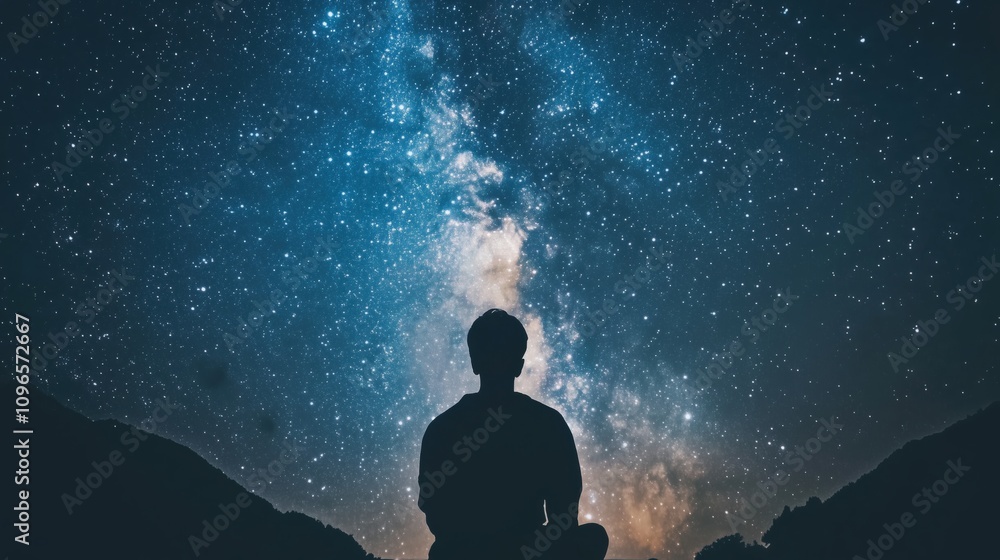Fototapeta premium Meditation unter der Milchstraße