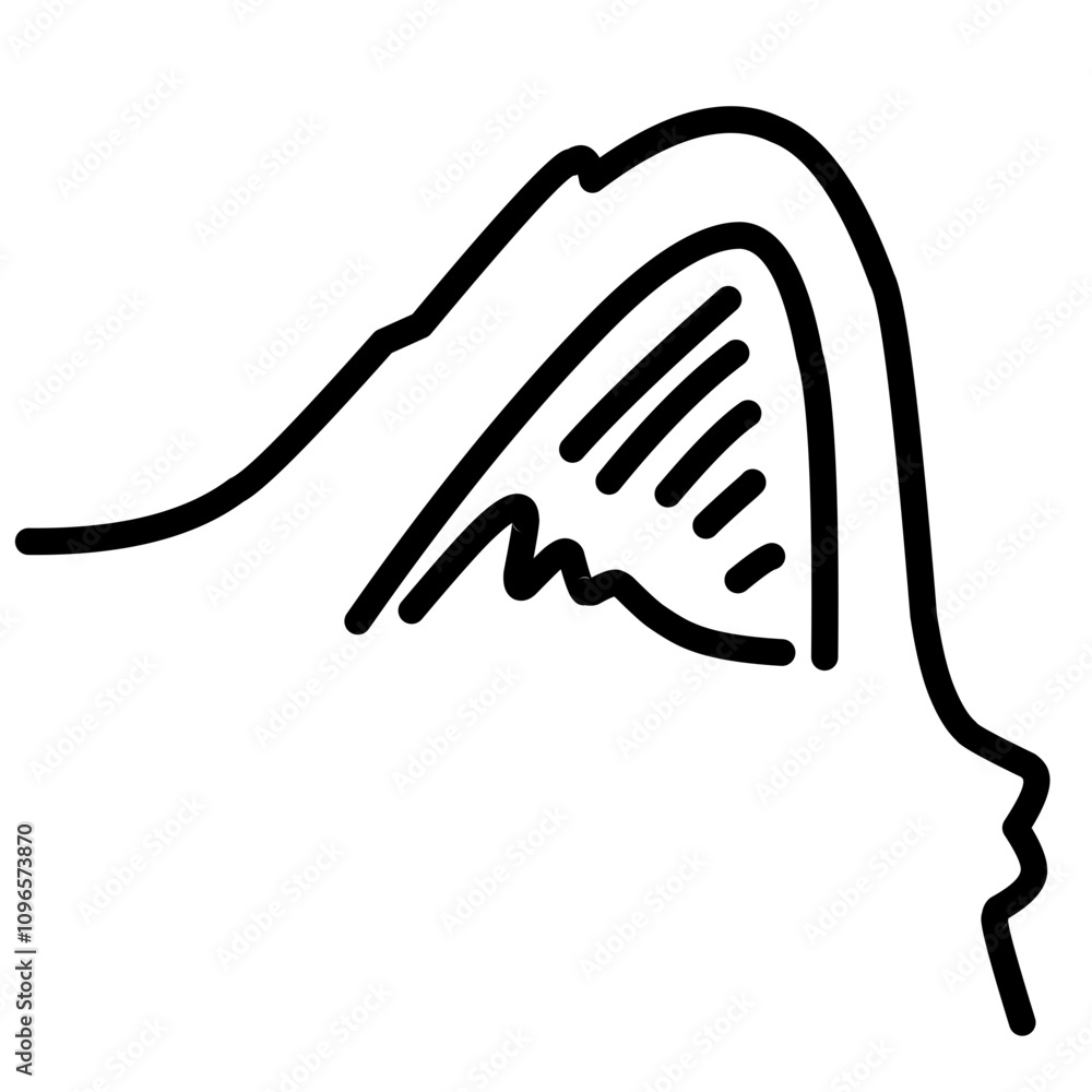 Hand drawn ear line Hand drawn ear line