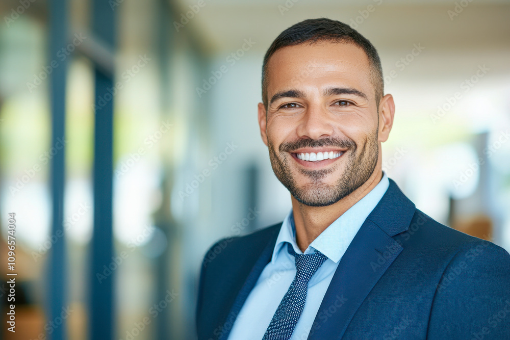 Young smiling businessman at office Young smiling businessman at office