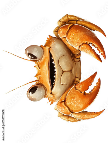 funny crab, kids illustrations , cartoonish , white background photo