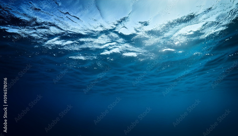 Dark blue ocean surface seen from underwater Dark blue ocean surface seen from underwater
